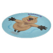 Happy Jumping Quokka Cartoon Design Schneidebrett (Ecke)