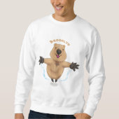 Happy Jumping Quokka Cartoon Design Sweatshirt (Vorderseite)