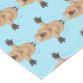 Happy Jumping Quokka Cartoon Design Tischdecke (Schrägansicht)