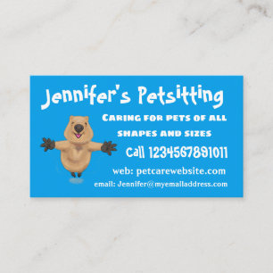 Happy Jumping Quokka Cartoon Design Visitenkarte