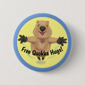 Happy Jumping Quokka-Cartoon-Taste Button (Vorderseite)