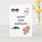 HAPPY ***JUNE*** BIRTHDAY KARTE (Gelbe Blume)