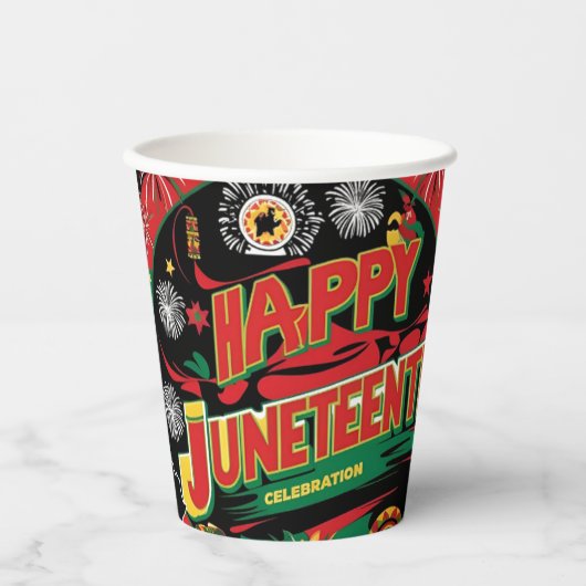 Happy Juneteenth 8oz Cups Pappbecher (Vorderseite)