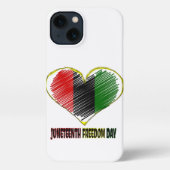 happy juneteenth african flag heart iPhone hülle (Rückseite)