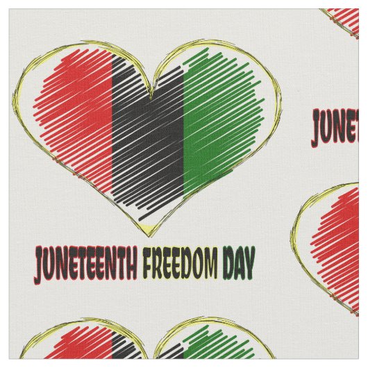 happy juneteenth african flag heart stoff (Nahaufnahme)