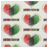 happy juneteenth african flag heart stoff (Muster)