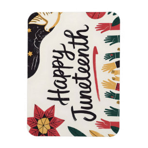 Happy Juneteenth Colorful Freedom Day Design Magnet