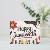 Happy Juneteenth Colorful Freedom Day Design Postkarte (Stehend Vorderseite)
