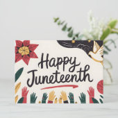 Happy Juneteenth Colorful Freedom Day Design Save The Date (Stehend Vorderseite)