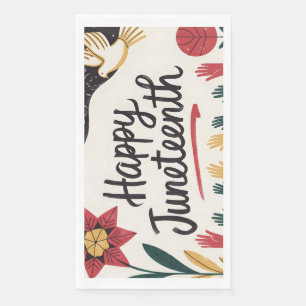 Happy Juneteenth Colorful Freedom Day Design Serviette