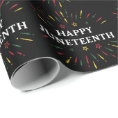 Happy Juneteenth feiert Schwarze Unabhängigkeit Geschenkpapier (Rolleneckpunkt)