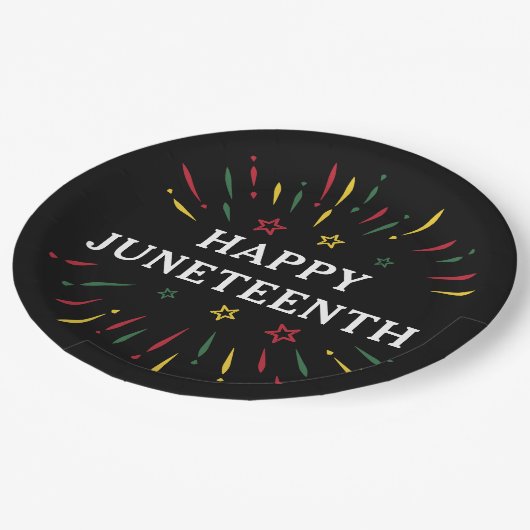 Happy Juneteenth feiert Schwarze Unabhängigkeit Pappteller (Schrägansicht)