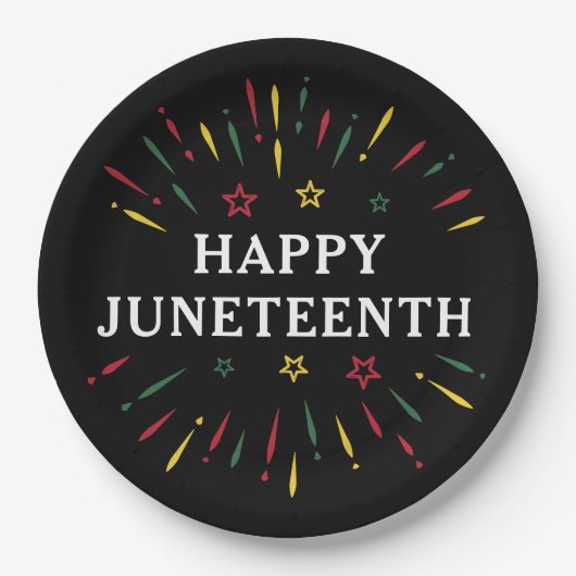 Happy Juneteenth feiert Schwarze Unabhängigkeit Pappteller (Vorderseite)