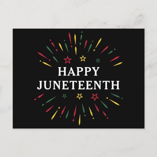 Happy Juneteenth feiert Schwarze Unabhängigkeit Postkarte (Vorderseite)
