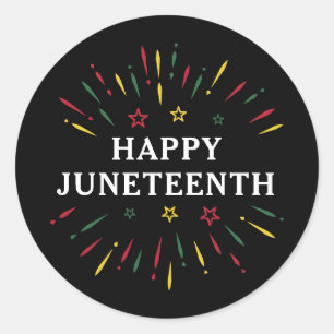 Happy Juneteenth feiert Schwarze Unabhängigkeit Runder Aufkleber
