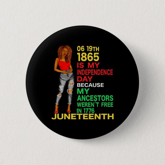 Happy Juneteenth ist mein Unabhängigkeitstag frei Button (Vorderseite)