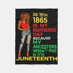Happy Juneteenth ist mein Unabhängigkeitstag frei  Fleecedecke