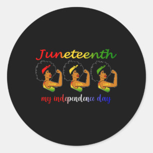 Happy Juneteenth ist mein Unabhängigkeitstag frei Runder Aufkleber