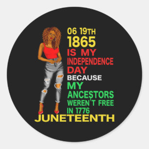 Happy Juneteenth ist mein Unabhängigkeitstag frei Runder Aufkleber