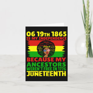 Happy Juneteenth ist mein Unabhängigkeitstag rosa Karte