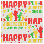 Happy Juneteenth Red Green Yellow Hands  Stoff (Nahaufnahme)