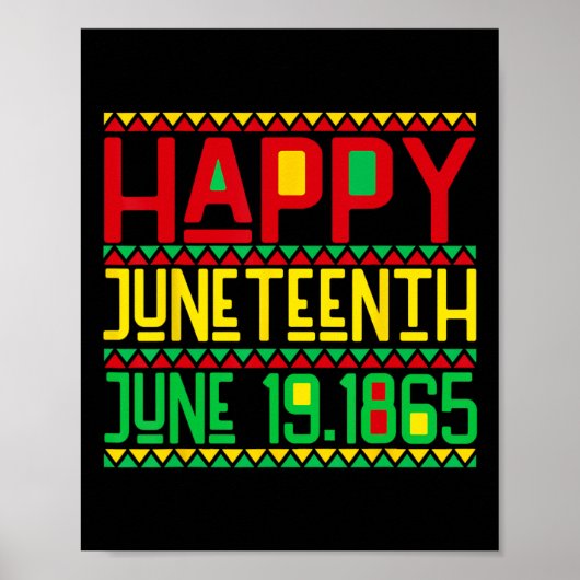 Happy Juneteenth Schwarze Geschichte Monat Juni 19 Poster (Vorne)