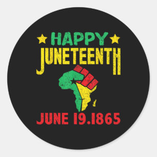 Happy Juneteenth Schwarze Geschichte Monat Juni 19 Runder Aufkleber