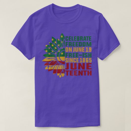 Happy Juneteenth Sunflower African American Black T-Shirt (Design vorne)