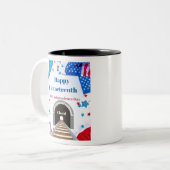 Happy Juneteenth Zweifarbige Tasse (Vorderseite Links)