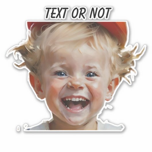 Happy Junge passt Schreibwagen an Aufkleber (Vorderseite)