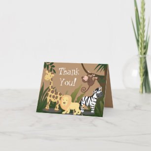 Happy Jungle Animals Danke Karte
