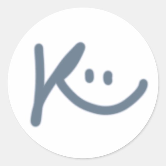Happy_K Logo Classic Round Stickers (Vorderseite)