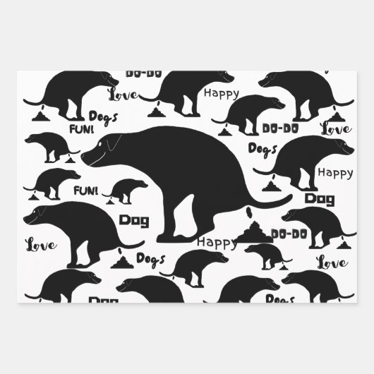Happy Kackend Hund Geschenkpapier Set (Vorderseite 2)