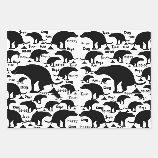 Happy Kackend Hund Geschenkpapier Set (Vorderseite)