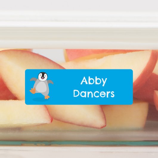 Happy Kaiser Pinguin Küken Cartoon personalisiert Etiketten (Befestigt)