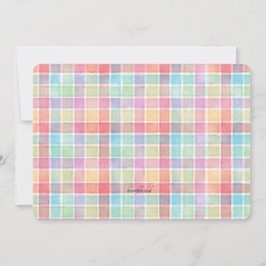 Happy Kariert Einladung (Rückseite)