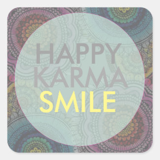 Happy Karma Quadratischer Aufkleber