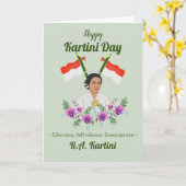 Happy Kartini Day Frauen Indonesischer Held Karte (Gelbe Blume)
