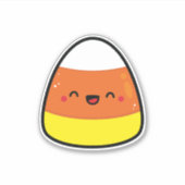 Happy Kawaii Candy Corn zu Halloween Aufkleber (Vorderseite)