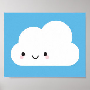 Happy Kawaii Cloud Poster