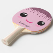 Happy Kawaii Face Faux Glitter Customizable Name Tischtennis Schläger (Vorderseite)