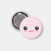 Happy Kawaii Face Magnet (Vorderseite/Rückseite)