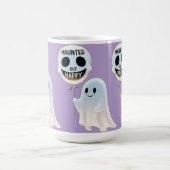 Happy Kawaii Ghost with Skull Balloon Kaffeetasse (Mittel)