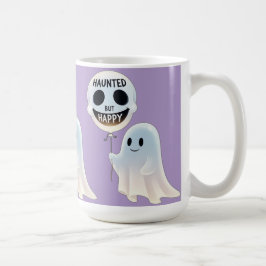 Happy Kawaii Ghost with Skull Balloon Kaffeetasse