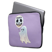 Happy Kawaii Ghost with Skull Balloon Laptopschutzhülle (Vorderseite Links)