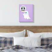 Happy Kawaii Ghost with Skull Balloon Leinwanddruck (Insitu (Schlafzimmer))
