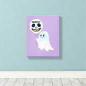 Happy Kawaii Ghost with Skull Balloon Leinwanddruck (Insitu (Holzboden))