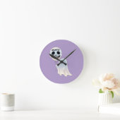 Happy Kawaii Ghost with Skull Balloon Runde Wanduhr (Zuhause)