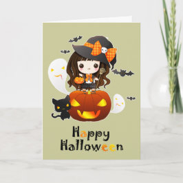 Happy Kawaii Halloween Karte