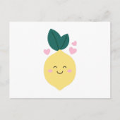 Happy Kawaii Lemon Postkarte (Vorderseite)